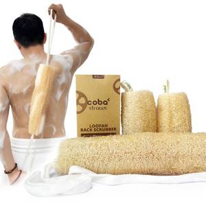lot 18267 image: Coba Straws Natural Loofah Exfoliating Back and Body Scrubber Set  40 Natural Whole Loofah Back Scrubber with Handles for Deep Cleansing  100percent Plant-Based Eco Luffa Shower Sponges for Women and Menin