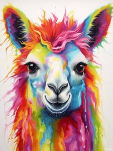 lot 18270 image: YEEIFFD Rainbow Llama 5D Diamond Art Painting Full Round Drill Diamond Art Painting by Number Kits for Adults Mosaic Cross Stitch for Wall Decor 12x16 inch