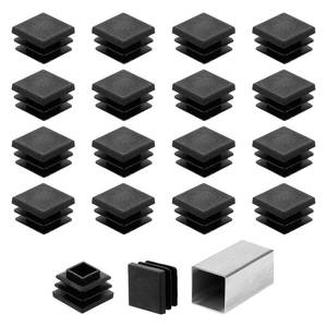 lot 18282 image: uxcell 1116 (18mm) Square Tubing End Caps, 50 Pcs Plastic Hole Plugs Insert End Cap for Metal Tubing Post Chair Leg Table Bookshelves Furniture, Blackin