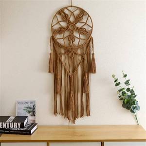 lot 18350 image: BMIDRUT Dream Catcher Tapestry Boho Macrame Cotton Woven Handmade Bohemian Art with Tassel Craft Ornament for Bedroom Living Room Apartment Nursery 12x32 Inch