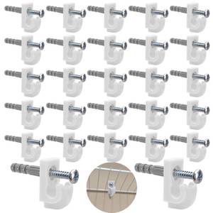 lot 18352 image: Down Wall Clips- 30 Sets Wire Shelf Brackets Loop -Closet Shelves Clips-Wire Shelf Back Wall Clip,Included Clips,Screws and Expansion Tubes ,Plastic,White,30 Sets (Pack of 1)