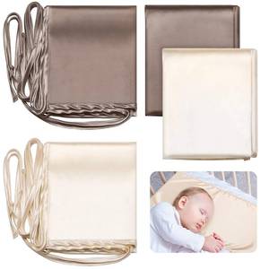 lot 18356 image: Hosuly 2 Pcs Satin Bassinet Sheet Baby Hair Soft Silk Feeling Sheet Baby Bassinet for Rectangle Cradle Pad Mattress Boys Girls Newborn Infant(Coffee, Khaki)