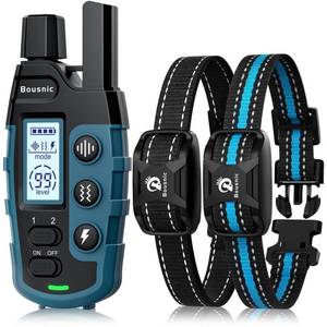 lot 18360 image: Bousnic Dog Shock Collar 2 Dogs (5-120Lbs) - 3300 ft Waterproof Training Collar for Dogs Large Medium Small with Rechargeable Remote, Beep (1-8) Vibration (1-16) and Humane Shock (1-99) Modes