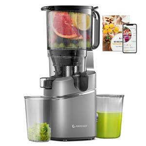 lot 19270 image: AMZCHEF Juicer Machines, 5.8 Extra Self-Feeding Cold Press Juicer for Whole Vegetable and Fruit, Juice Extractor Machine with Large Auger and Triple Strainers, Easy to Clean, High Juice Yield, Grey(USED)in