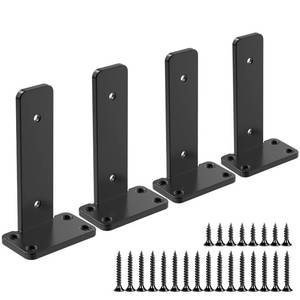lot 19272 image: Floating Shelf Brackets upgraded, 6 inch, Black Heavy Duty Iron Shelf Brackets, Industrial Modern Floating Shelf Support for Wall Mount Shelves,Wide Brackets ,4 Pack, Support DIY(5mm Thickening Type).