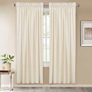 lot 19297 image: StangH Ivory White Velvet Curtains - Rod Pocket Bedroom Curtains 72 inches Heavy-Duty Privacy Window Decoration Drapes for NurseryWedding Backdrop, W52 x L72, 2 Panels