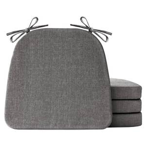 lot 19308 image: IASEAHK Chair Cushions for Dining Chairs Set of 2, Non Slip Kitchen Chair Pads, 17 x 16in x 2in, Indoor Dining Chair Cushions with Ties, D-Shaped Seat Cushions for Kitchen Chairs, Dark Greyin