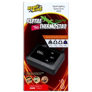lot 19322 image: ReptiKing Reptile Dimming Thermostat, Heat Lamp Temperature Controller, Reptile Terrarium PID Digital Thermostat, Heating Controller for Basking Spot Heat Bulbs and Ceramic Heat Emitter