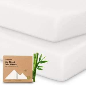 lot 19328 image: KeaBabies 2-Pack Baby Crib Sheets for Boys, Girls - 52x28 Viscose Derived from Bamboo Toddler Bed Sheets Neutral, Fitted Crib Mattress Cover for Standard Baby Bedding, Soft and Cozy (Soft White)