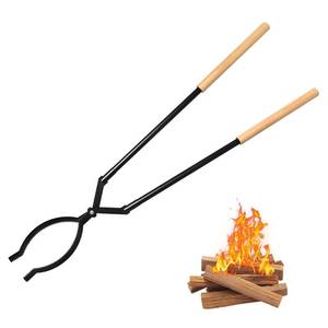lot 19347 image: Heavy Duty Firewood Tongs � 42 Large Fireplace Tongs Log Grabber with Scissor Shape Serrated, Portable Expandable Fire Pit Tongs for Outdoor Fire Pit, Indoor Fireplaces, Campfires, Bonfiresin