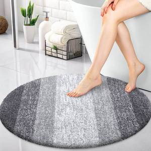 lot 19352 image: OLANLY 24-inch Round Bathroom Rugs, Extra Soft and Absorbent Microfiber Bath Rugs, Quick Dry Machine Washable Bath Mats for Bathroom Floor, Tub and Shower, Home Decor Accessories, Grey