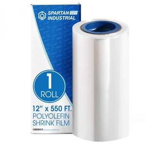 lot 19366 image: Spartan Industrial - 12 X 550ft Polyolefin Centerfold Heat Shrink Wrap Roll - 80 Gauge Shrinkable Film for Packaging Books, Toys, Sporting Goods, Medical Supplies, and Morein
