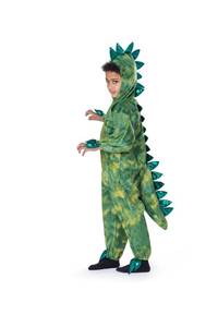 lot 19369 image: Dress Up America Kids T-Rex Costume � Green Dinosaur Jumpsuit wHood and Tail � Toddler and Youth Sizes for Halloween and Play