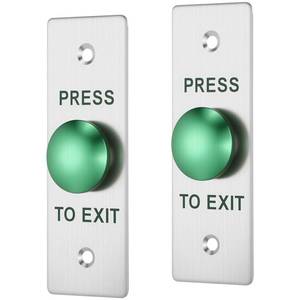 lot 20020 image: Tellegloww 2 Pcs Push to Exit Button Dc12v Waterproof Stainless Steel Door Bell Type Round Request to Exit Button Standard Size Push Com and No Output for Door Access Control(op22a-g)