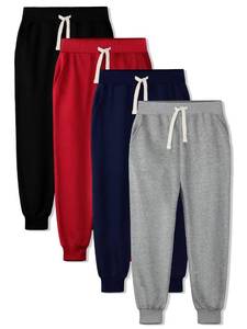 lot 20022 image: HXP 4 Pack Boys Sweatpants Boys Joggers Cotton Youth Active Soft Sweatpants Kids Pocket Drawstring Joggers Pants