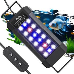 lot 20027 image: Pawfly 6 W Aquarium LED Light for 6 to 10in Fish Tanks Extendable Fish Tank Light with Full Spectrum Brilliant White Blue Red Lights with Daytime and Night Modes and Adjustable Brightnessin