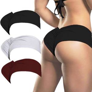 lot 20032 image: PBQOA Womenfts Sexy Sports Briefs Ruched Butt Lifting Panties Low Waist Soft Active Yoga Underwear, Small