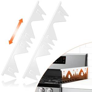 lot 20040 image: Stove Gap Covers Stainless Steel (2PCS),Stove Gap Filler,Range Trim Kit,Stove Gap Guard for Kitchen Oven Between Stovetop and Counter,Easy Clean Heat Resistant,Adjustable Length 13.8ftft to 27.5ftft,White