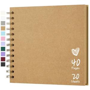 lot 20054 image: Scrapbook 7x7 Inch DIY Scrapbook Album Hardcover Kraft Paper Scrap Book Photo Albums 40 Pages Perfect for 4x6  5x7 Photos Memory Book for Family, Wedding