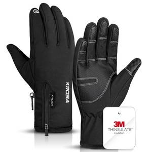 lot 20081 image: krosa Winter Gloves For Men Women Made with 3M Thinsulate, Waterproof Ski Gloves for Cold Weather with 10 Touchscreen Fingers