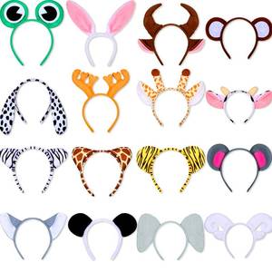 lot 20087 image: WILLBOND 16 Pieces Animal Headbands Jungle Safari Party Favors Wild One Birthday Decorations Zoo Animal Ear Headbands for Kids Halloween Costume Cosplay Photo Booth Props Party Supplies