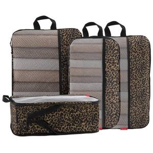 lot 20091 image: UU 4 Set Compression Packing Cubes - Ultralight Travel Organizers, Space-Saving Suitcase Organizer, Expandable Packing Cubes for Travel, Business Trip and Family Vacation (Black-White)