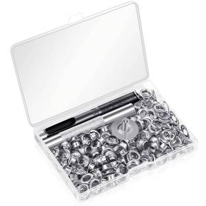 lot 20093 image: 120 Sets Grommet Tool Kit 14 Inch, Cridoz 14 Grommet Eyelets Kit with Setting Tools and Storage Box for Fabric, Tarps, Curtains