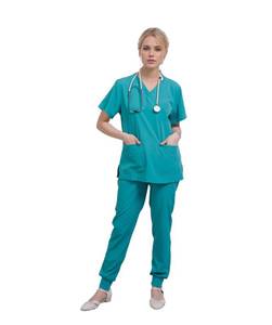 lot 20095 image: Yoweenton Town Scrubs for Women Scrub Set - Jogger Pant and Comfort Stretch V-Neck Top,5-Pocket Top and 5 Pocket Pants, Easy Care Uniforms