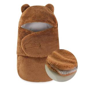 lot 20100 image: AiWMGL Baby Winter Fleece Swaddle Blanket 0-3 Months Boys Girls Warm Adjustable Newborn Swaddling Wrap Soft Plush Sleeping Sacks
