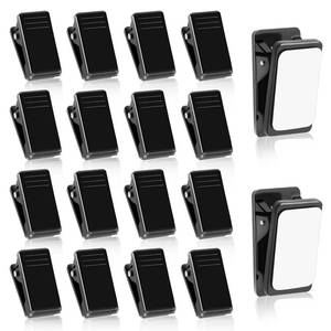 lot 20108 image: 20 Pieces Self Adhesive Clips, Tapestry Hangers Clips Sticky Clips Wall Clips Light Clips Photo Clips Poster Clips Plastic Hanging Spring Clips for Office Poster Photo Decorations, Black