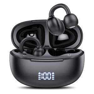 lot 20111 image: Achifine Clip on Earbuds Open Ear Wireless Bluetooth 5.4 Headphones with Noise Cancelling Mic, 48H Playtime Ear Buds,IP68 Waterproof, Comfortable for Small Ears (Black)