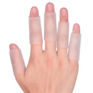 lot 20134 image: 20 PCS Gel Finger Sleeve Protectors - Kimihome Silicone Finger Sleeves Cushions and Protects - Finger Cots Bandages Provide Relief for Finger Cracking, Corns, Blisters and Calluses Protect (Clear)