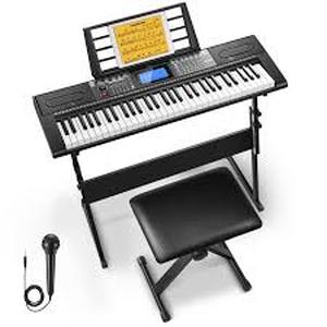 lot 17342 image: Donner DEK-610S Electronic Keyboard with Stand and Accessories