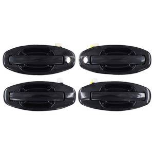 lot 1308 image: NewYall Black Exterior Door Handles Set for Hyundai Santa Fe 2001-2006 Front Rear Left Driver and Right Passenger Side 82650-26000 82660-26000 83650-26000 83660-26000