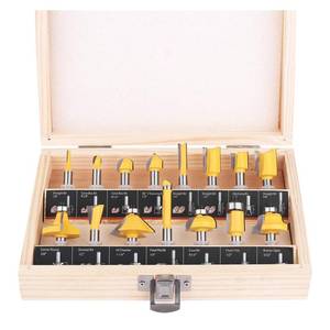 lot 2291 image: KOWOOD Router Bits Set of 15 Pieces 14 Inch Woodwork Tools for Beginners