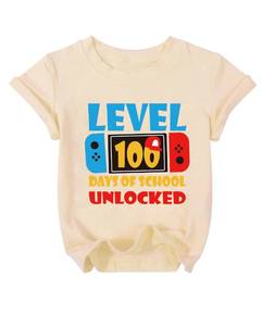 lot 2306 image: 100 Days of School Shirt for Toddler School T Shirt Kids Happy 100th Day Tshirt Boys Girls Gift Tees Tops Beige