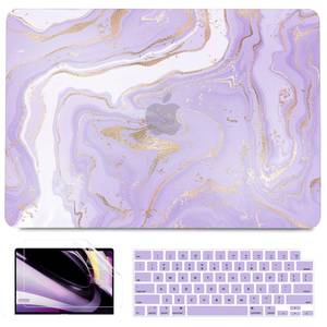 lot 2326 image: B BELK Compatible with MacBook Air 13 inch Case 2021 2020 2019 2018 M1 A2337 A2179 A1932 Touch ID, Plastic Hard Shell 2 Keyboard Cover Screen Protector for MacBook Air 13.3 inch Case, Purple Marble