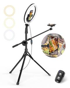 lot 2374 image: UBeesize 12 Ring Light with Overhead Phone Mount, Selfie Light with Stand,62 Tripod for iPhone with Light and Phone Holder for Video Recording,Cooking,Photography,Live Streaming,Tiktok,YouTube