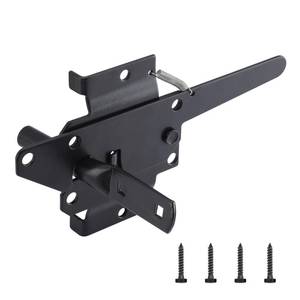 lot 2378 image: WellMade Heavy Duty Self-Locking Gate Latch for Wooden Fence, Post Mount Automatic Gravity Lever Door Latches for Garden OutdoorPool Gate, Metal Gates Vinyl Fence Gate Lock, Black Finish with Screws