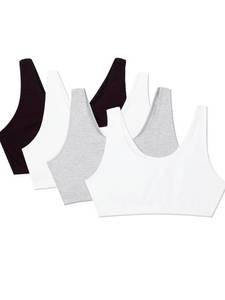lot 2388 image: Fruit of the Loom Womens Built Up Tank Style Sports Bra, BlackWHTWHTHeather Grey, 34