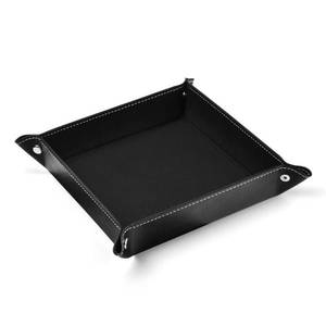 lot 2392 image: Oirlv Premium Leather Valet Tray for Men Jewelry Organizer, Desktop Storage,Key Wallets Cell Phones Catchall Tray Nightstand or Dresser Organizer Plate (Black)