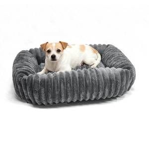 lot 3832 image: wowohpet Corduroy Fleece Dog Bed for Small Meduim Dogs, Rectangle Pet Bed for Indoor Pets Warming Calming Puppy Dog Beds with Washable Removable Cover Non-Slip Bottom,28x23x8in,Cream