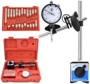 lot 4321 image: Dial Indicator with Magnetic Base and Point Precision Inspection Set, Dial Test Indicator Long Arm 0-1 Professional Gauge 0.001, Magnetic Dial Indicator Base Holder with Fine Adjustment