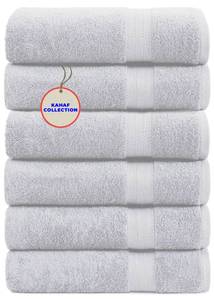 lot 4326 image: KAHAF COLLECTION 100% Cotton Bath Towel Set, White 24x48 Pack of 6 Towels, Quick Dry, Highly Absorbent, Soft Feel Towel, Gym, Spa, Bathroom, Shower, Pool, Luxury Soft Towels Light-Weight