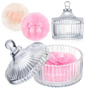 lot 4355 image: Body Powder Puff and Container, 2PCS 3.54 Powder Puff and 1PCS 5.3x3.9 Powder Container, Large Dusting Powder for Women Body Puff