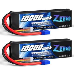 lot 4374 image: Zeee 3S Lipo Battery 10000mAh 11.1V 120C with EC5 Connector Soft Case RC Battery for RC Car Truck Tank Racing Hobby Models (2 Pack)