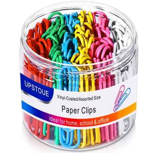 lot 4384 image: Vinaco Paper Clips Colorful, 100 Pack Large Paper Clips 2 Inch (50 mm), Durable & Rust Resistant, Jumbo Paper Clip, Colored Paper Clip. Great for Office, School and Personal Use (Multicolored)