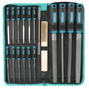 lot 4395 image: Libraton 31PCs Metal File Set, Metal Files, Metal Files for Steel, 12 Needle Files with Case, Riffler File, 12 Sandpapers, Steel Brush, File Sets for Wood and Metal, for Metalworking & Woodworking