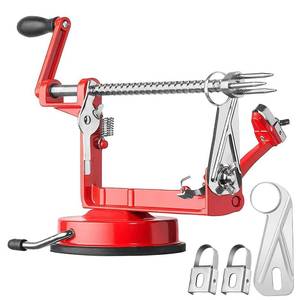 lot 4396 image: Apple Peeler Slicer Corer with Stainless Steel Blades and Powerful Suction Base for Apples Pears Potatoes(Red)