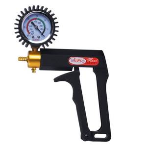lot 4410 image: LeLuv Maxi Vacuum Pump - Manual Hand Vacuum (0-30 Hg, 0-760 mmHg) with Ergonomic Nylon Handle, Release Valve, & Rubber Protected Pressure Gauge (18 NPT), Compatible with LeLuv Pump Series - Black